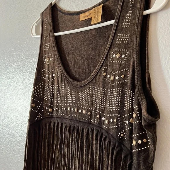 Wrangler dress with fringe. Brown. Medium. - Picture 5 of 5